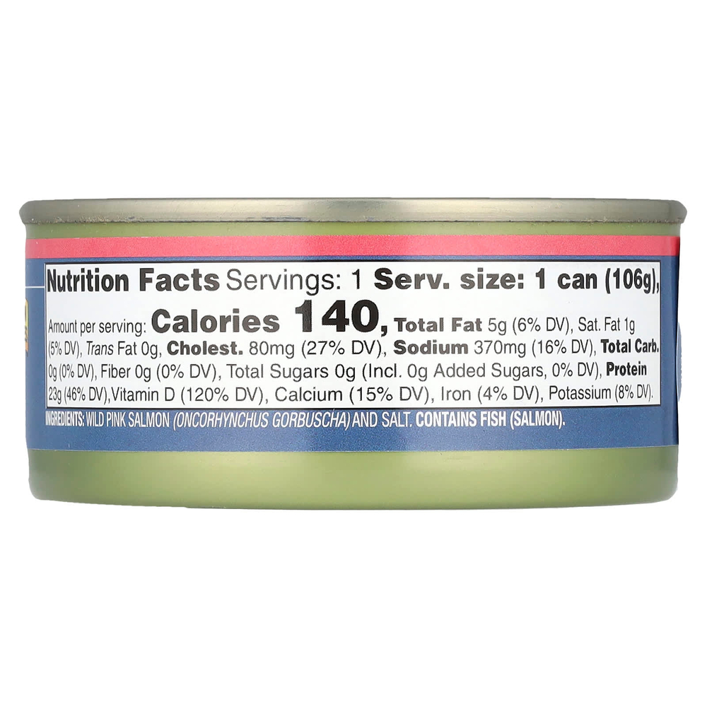 Wild Planet, Дикий горбуша с кожей и костями, 106 г (3,75 унции)