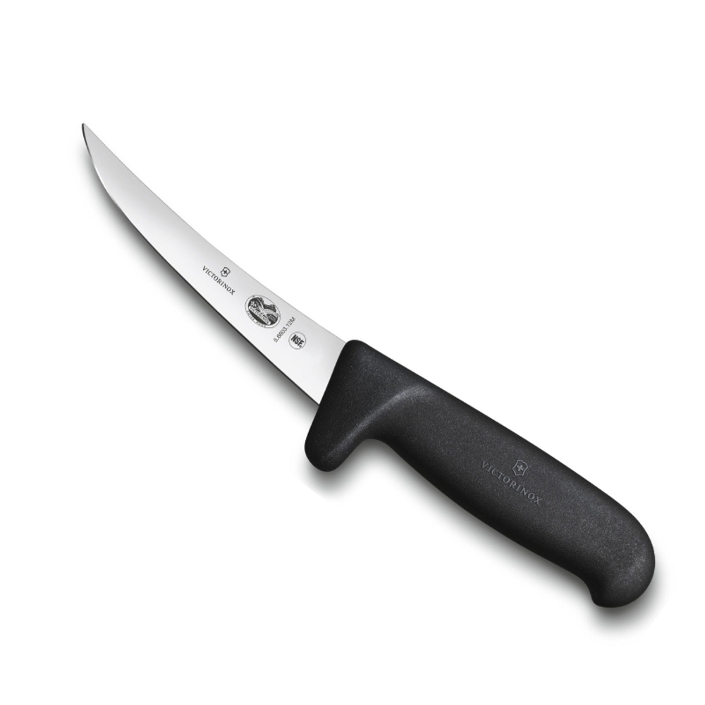 Нож Victorinox разделочный для мяса, лезвие 12 см прямое, черный