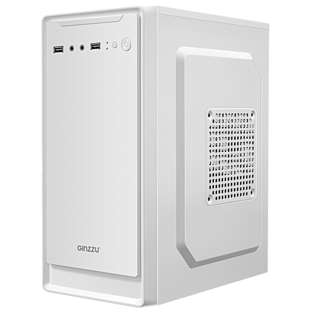 Корпус для компьютера Ginzzu B185 White 2*USB 2.0,AU