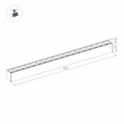 Светильник MAG-LASER-45-L480-18W Warm3000 (BK, 15 deg, 24V, DALI) (Arlight, IP20 Металл, 5 лет) 046548