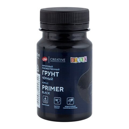 Декола грунт акриловый художественный банка 100мл Черный