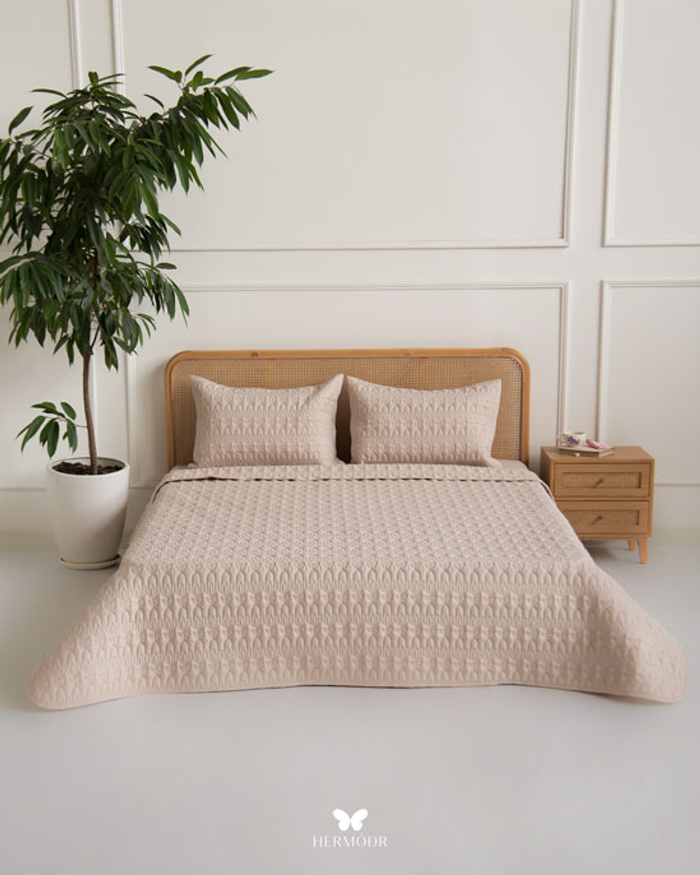 Комплект постельного белья двуспальный Rio Grand Coral Milk Hermodr 7 предметов 130220295 Иран