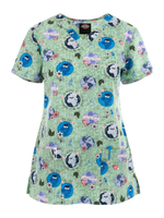 Футболка медицинская женская Dickies DK717, принт "Планеты", зеленый, M