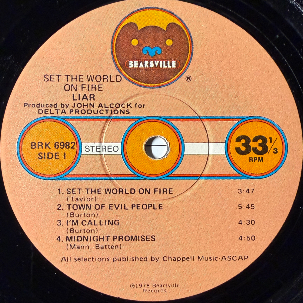 Liar ‎– Set The World On Fire (США 1978г.)