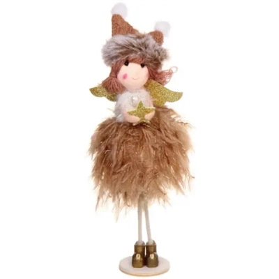 Фигурка новогодняя «Зимний показ мод» 20 см (микс), Бежевый