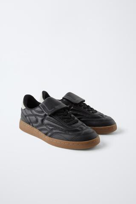 ZARA КРОССОВКИ С ЯЗЫЧКОМ, ЧЕРНЫЙ