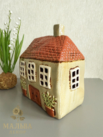 Домик подсвечник "Горчичный домик" 17x10x19 см от Clayre & Eef