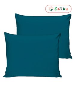 Наволочка комплект 2шт сатин Milky Garden "TEAL" 50x70 см на молнии