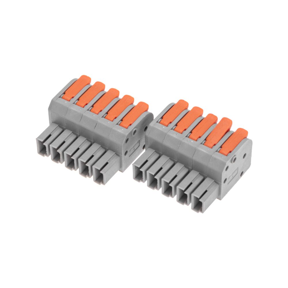 Клемма СМК 222-425R проходная разъемная 5 полюсов серая 0,2-2,5/4мм² (20 шт/уп) REXANT