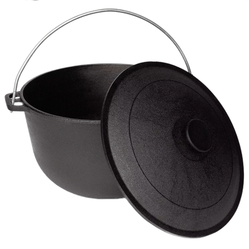 Котел чугунный походный 12 л с дужкой