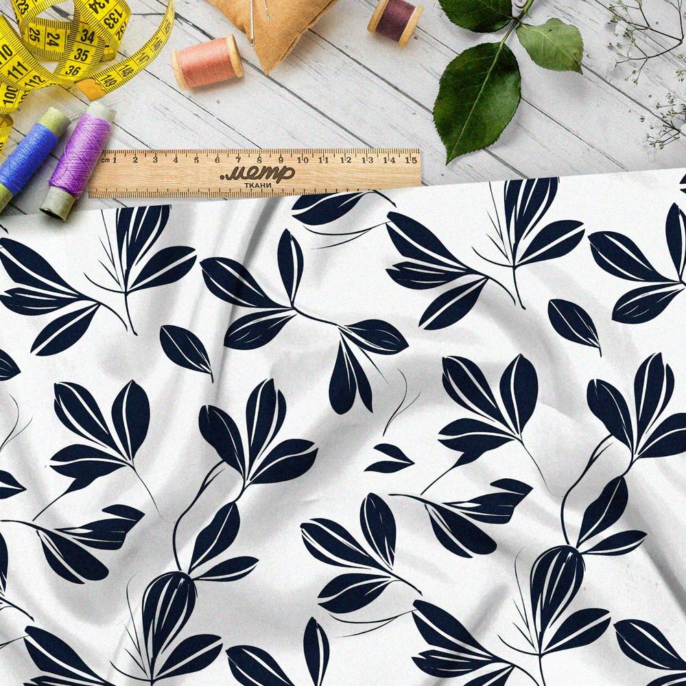 Ткань премиум Оксфорд 600D минималистичные листья