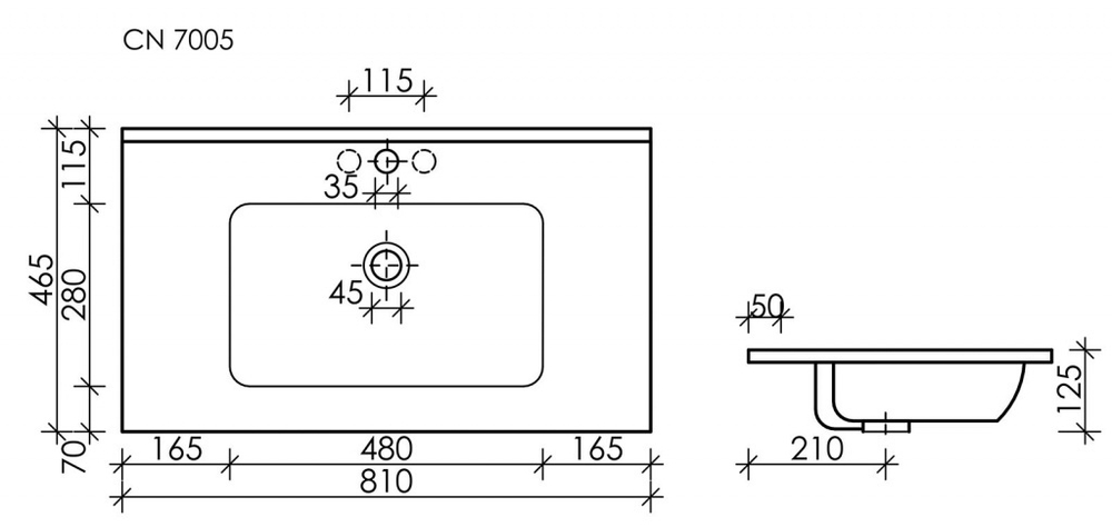Раковина Ceramica Nova Element 81 см CN7005