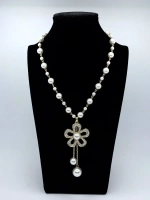 Длинное ожерелье с искусственным жемчугом бусы с подвеской