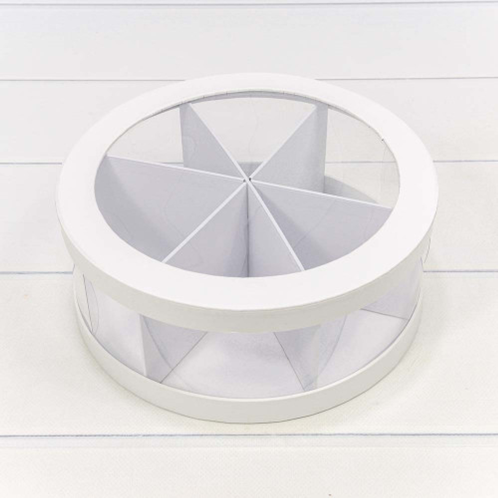 Коробка сборная 25х10 см с окошком (Белый)