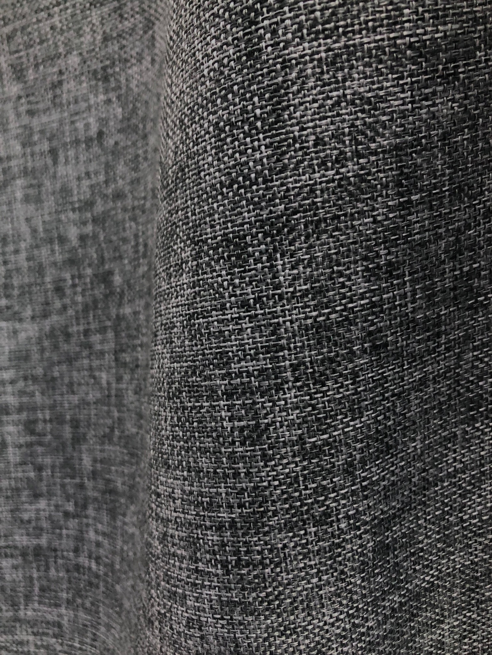 Ткань Лен портьерный купон по низу, цвет серый, артикул 327456