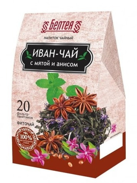 Фиточай "Иван-Чай" с мятой и анисом 20 пак. Белтея