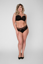 Бюстгальтер с мягкими чашками из гипюра и сетки (Размер: 70H) (Цвет: черный)