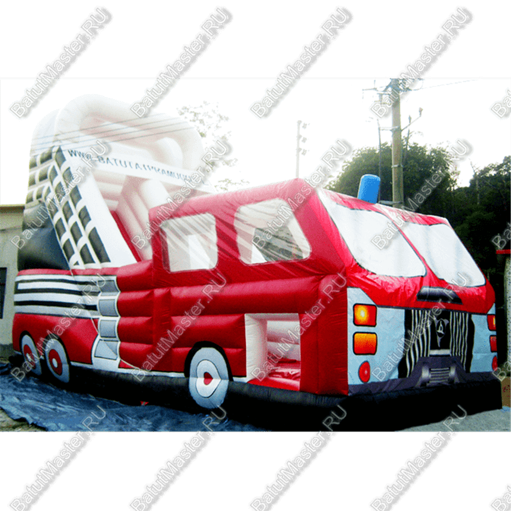 Детская надувная горка "Пожарная машина"