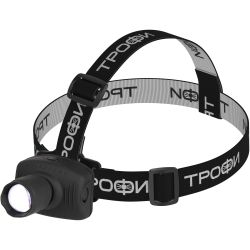 Фонарь налобный светодиодный Трофи Налобные GB-301 на батарейках мощный яркий 2 режима черный с регулируемым фокусом | Налобные фонари