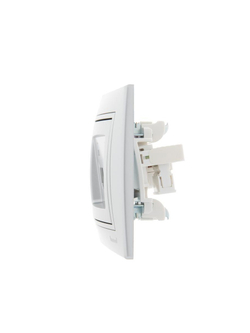 Розетка компьютерная + телефонная 2-м СП Mira RJ45 + RJ11 сер. метал. LEZARD 701-1010-143