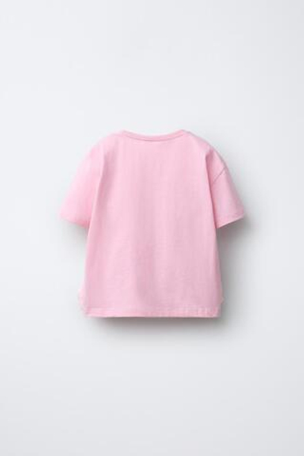 ZARA ФУТБОЛКА С КОНТРАСТНЫМИ ЦВЕТАМИ, РОЗОВЫЙ