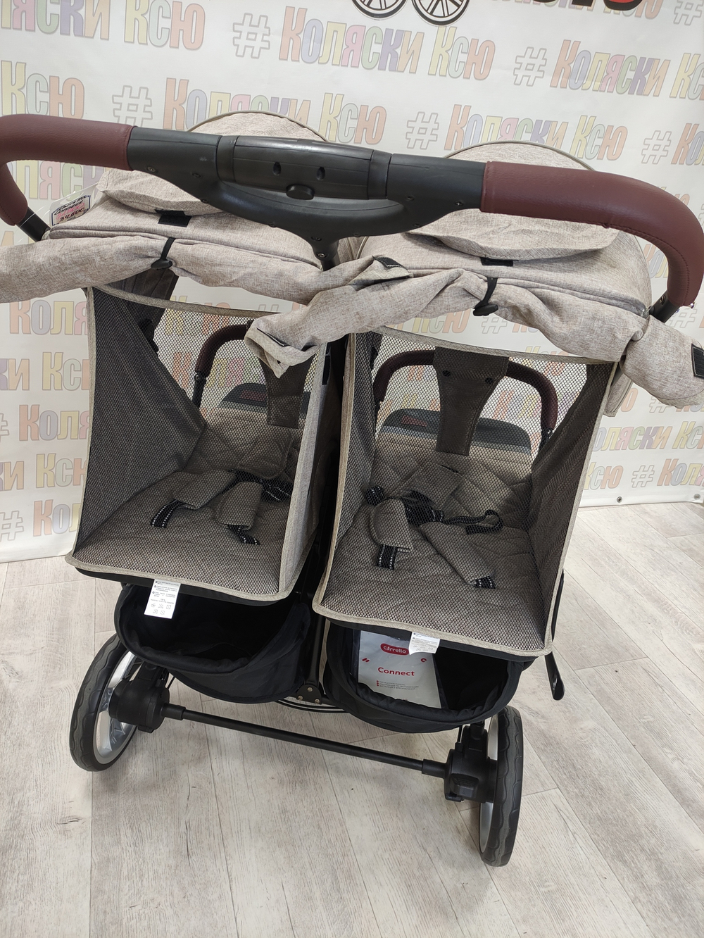 Коляска для двойни CARRELLO Connect CRL-5502 Cotton Beige