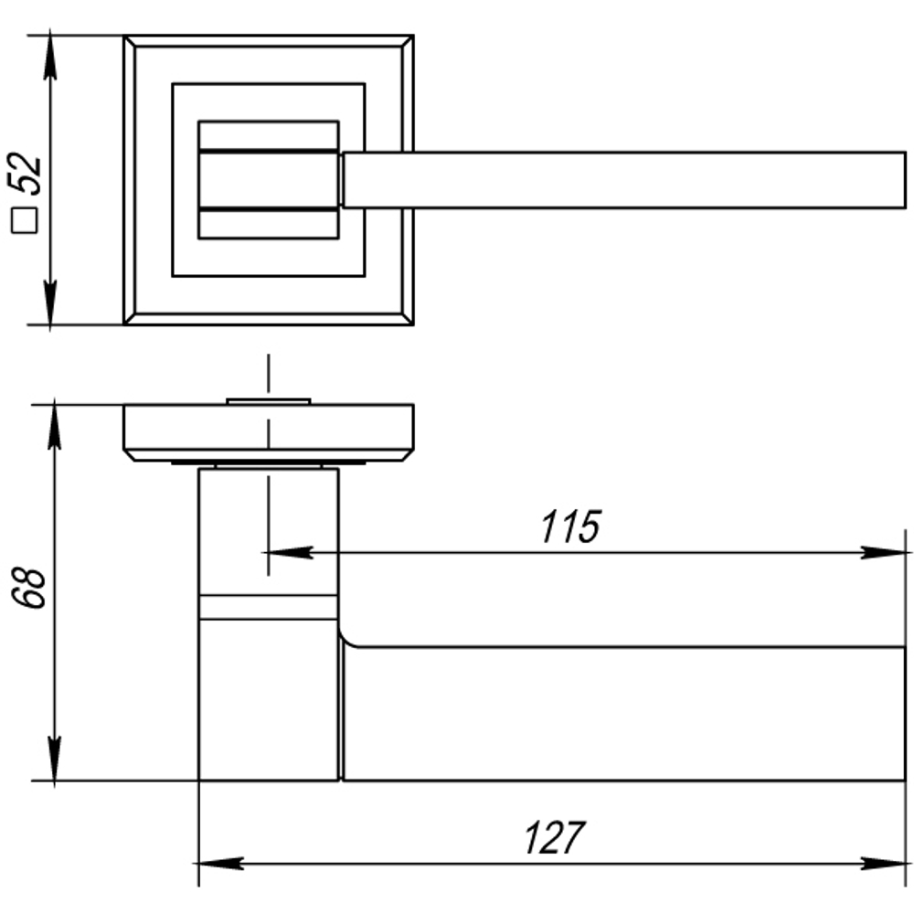 Ручка раздельная K.QL52.TECH (TECH QL) GR/CP-23 графит/хром