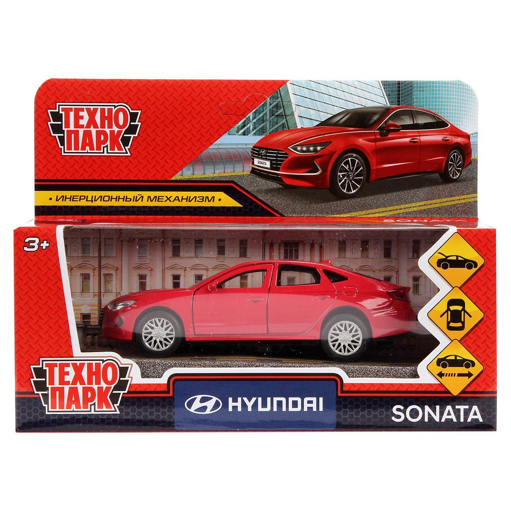 Модель ин. мет. "Hyundai Sonata" 12см, двер, баг, красн, коробка SONATA-12-RD (Технопарк)