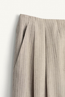ZARA БРЮКИ ИЗ ЛЬНЯНОЙ СМЕСИ В ПОЛОСКУ - LIMITED EDITION, ПОЛОСКИ