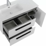 Тумба с раковиной Cezares ECO-CER-N 100 ECO-CER-N-1000-2C-1A-SO-BL белая глянцевая