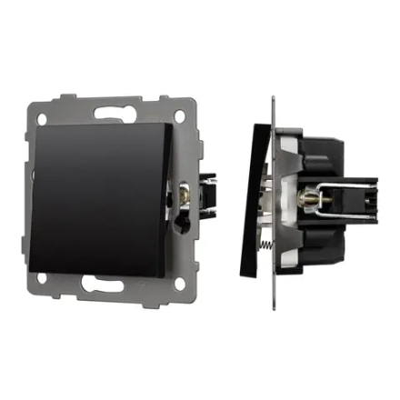 Механизм выключателя одноклавишный самовозвратный SWT-MKR1-PL-BK-V (250V, 10A) (Arlight, -) 049880