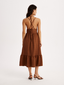 Сарафан льняной с завязками