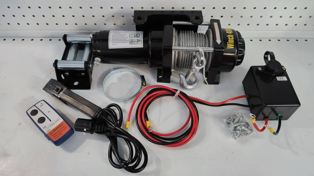 4000 Lbs (Сталь) / Лебедка 4000lbs (сталь) электрическая, 12V ATV Winch 4000lbs / 1814 кг со стальным тросом (Гарантия: 14 дней)