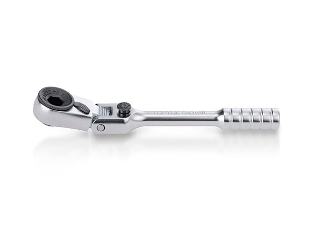 Трещотка 1/4" мини, 60зуб. 110мм, с шарниром  TOPTUL