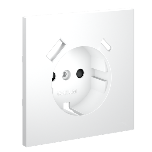 Накладка для розетки с заземлением и защитными шторками, с USB A+C, (белый матовый) Voltum S70 VLS001002