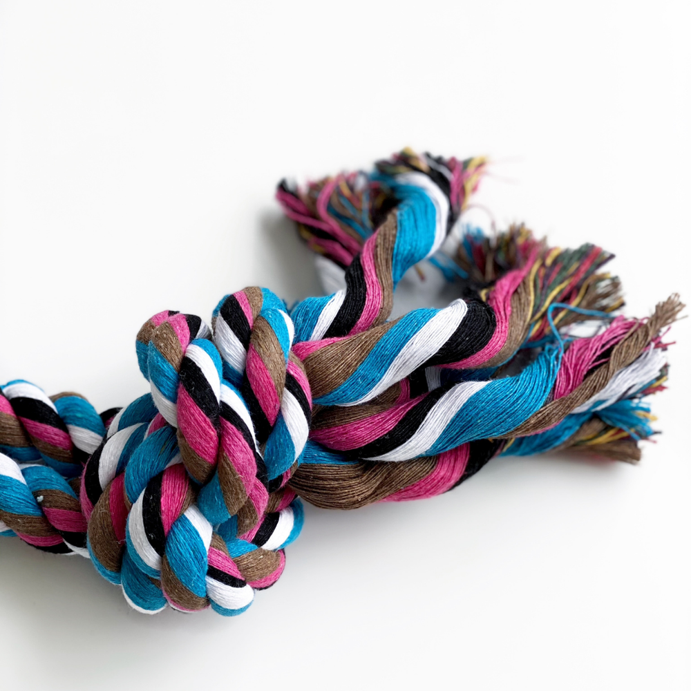 Игрушка для собак веревочная с ручкой и узлом DUVO+