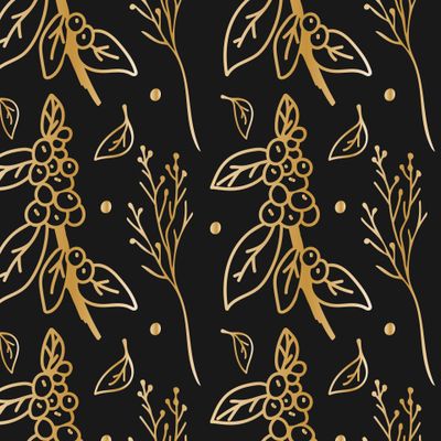 Бесшовный принт c зимней ботаникой