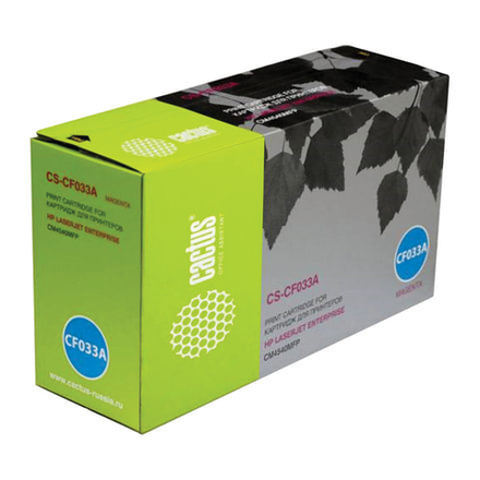 Картридж лазерный CACTUS (CS-CF033A) для HP ColorLaserJet CM4540, пурпурный, ресурс 12500 стр.