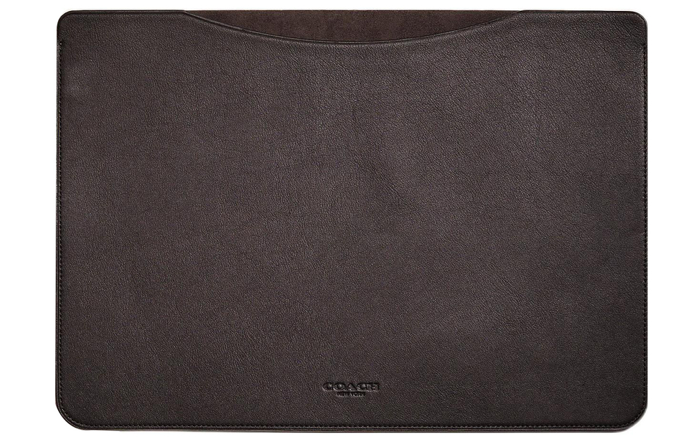 COACH Cow Leather Clutch Laptop Bag Large Women"s Black