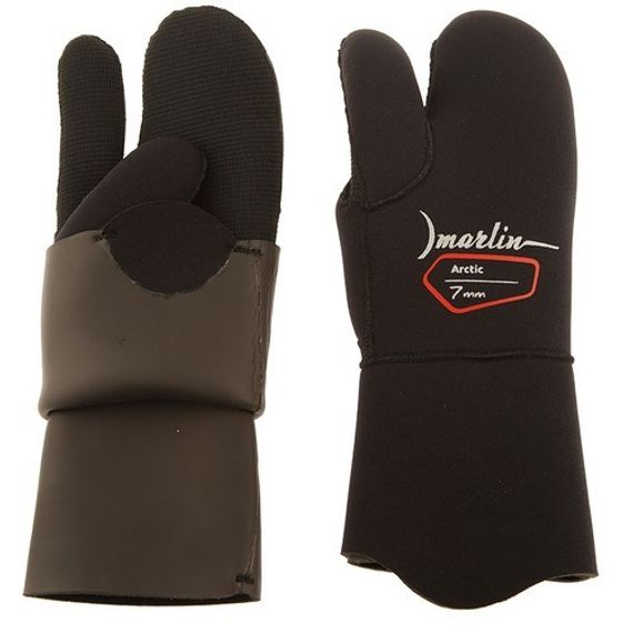 Перчатки трехпалые Marlin Arctic 7 мм Черные