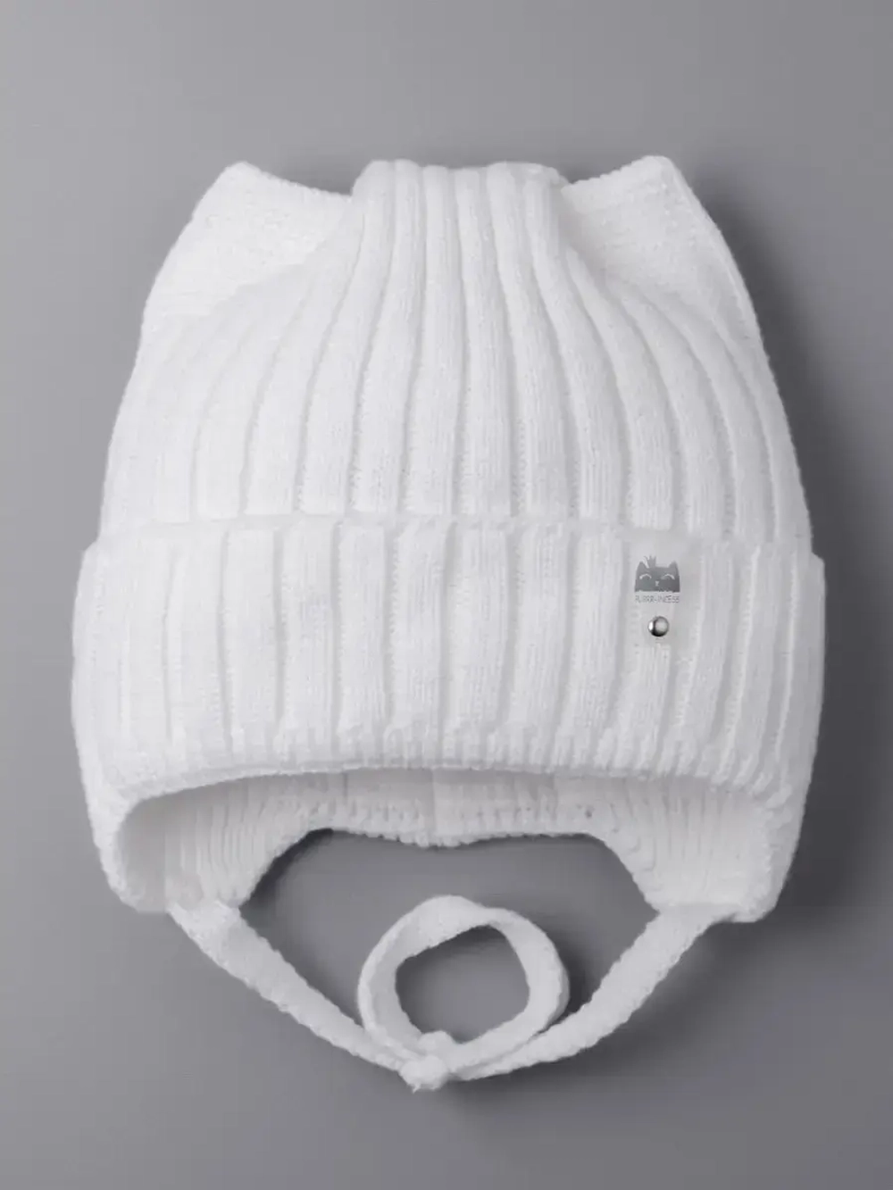 Шапка для девочки с ушками осенняя