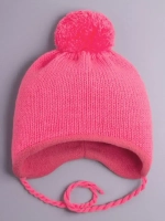 Шапка детская вязаная осенняя на завязках