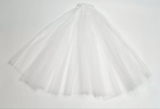 Свадебная мини фата "Мечта невесты", белая с гребешком