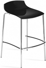 Табурет пластиковый барный Papatya X-Treme BSS, хромированный, черный