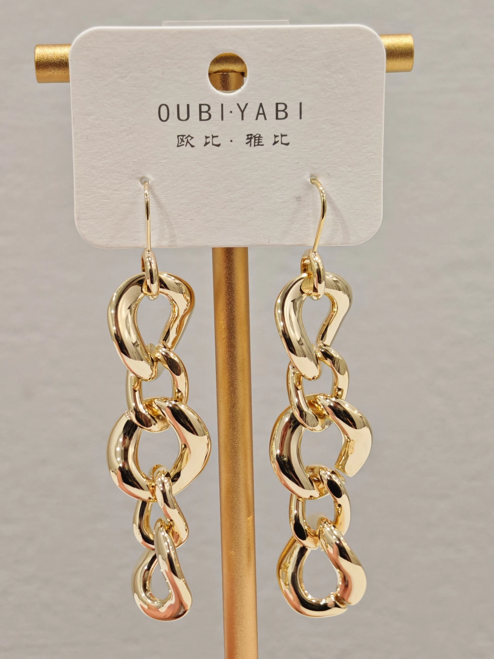 Серьги Oubi Yabi «Золотые цепи» Gold 14K