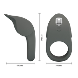 Серое эрекционное кольцо с вибростимуляцией клитора Alto