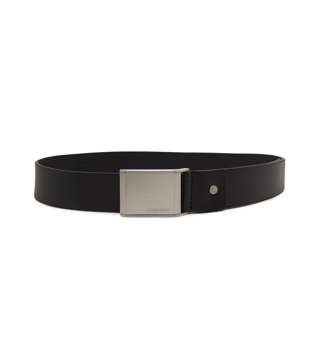 Кожаный ремень ADJ BEVELED PLAQUE 35MM Calvin Klein - черный(K50K510950)