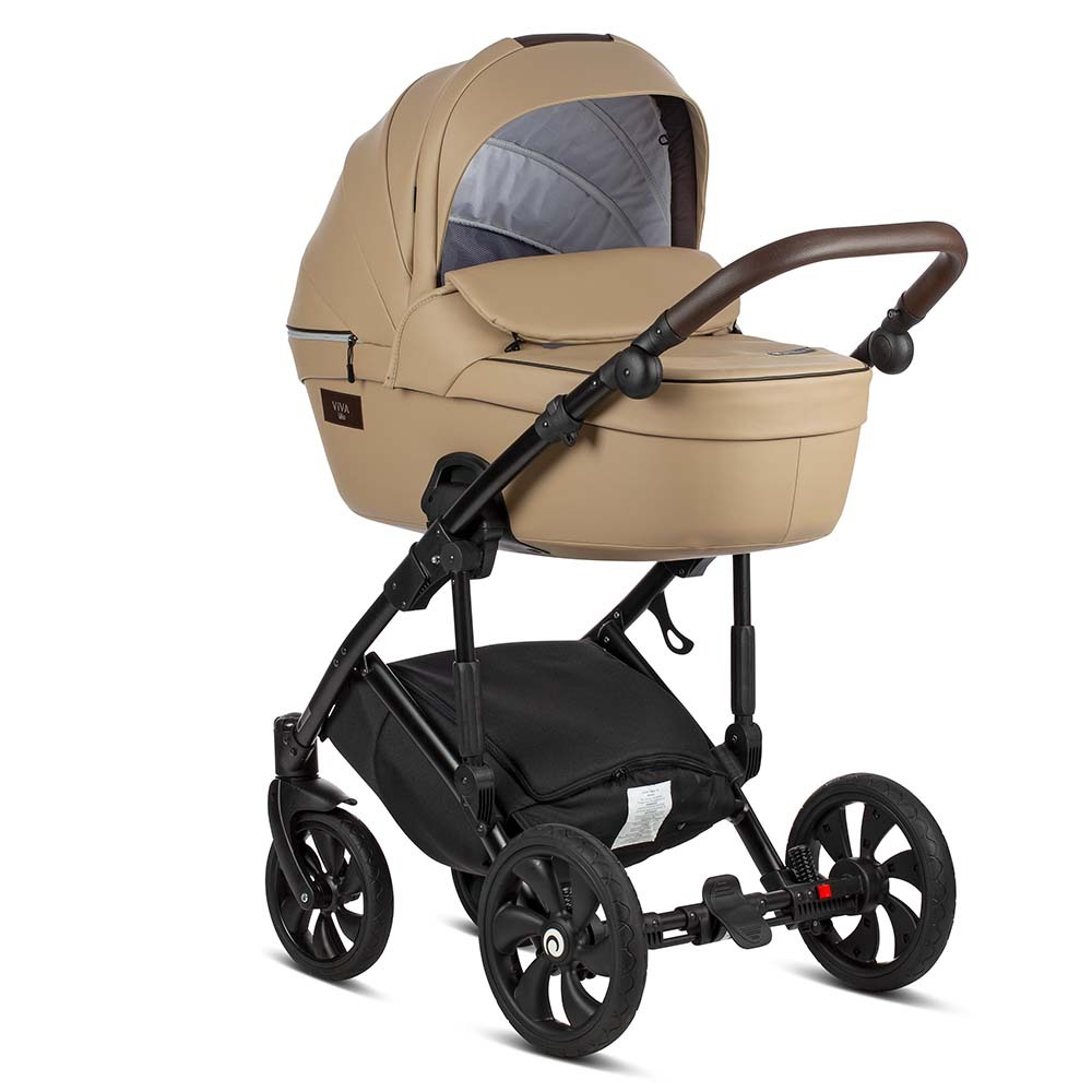 Коляска Tutis Viva Life 3 в 1 New 2019 №084 (Бежевая эко-кожа)