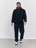 Свитшот "half zip" флисовый (черный)