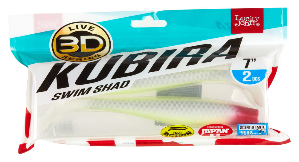Виброхвосты LJ 3D Series KUBIRA SWIM SHAD 7,0in (17,50)/PG17 2шт.